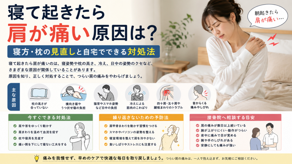 寝て起きたら肩が痛い
