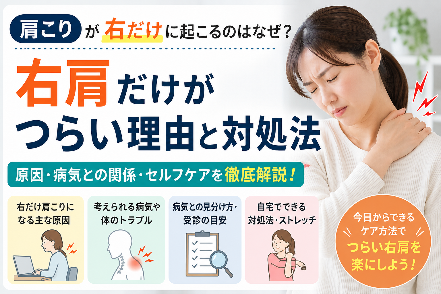 右肩だけが辛い肩こり